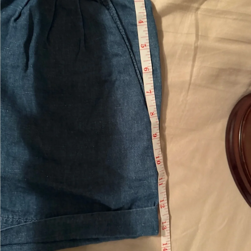 NWOT AMERICAN EAGLE WOMENS PAPERBAG SHORTS 6 DENIM JEAN BLUE CHAMBRAY ELASTIC AE